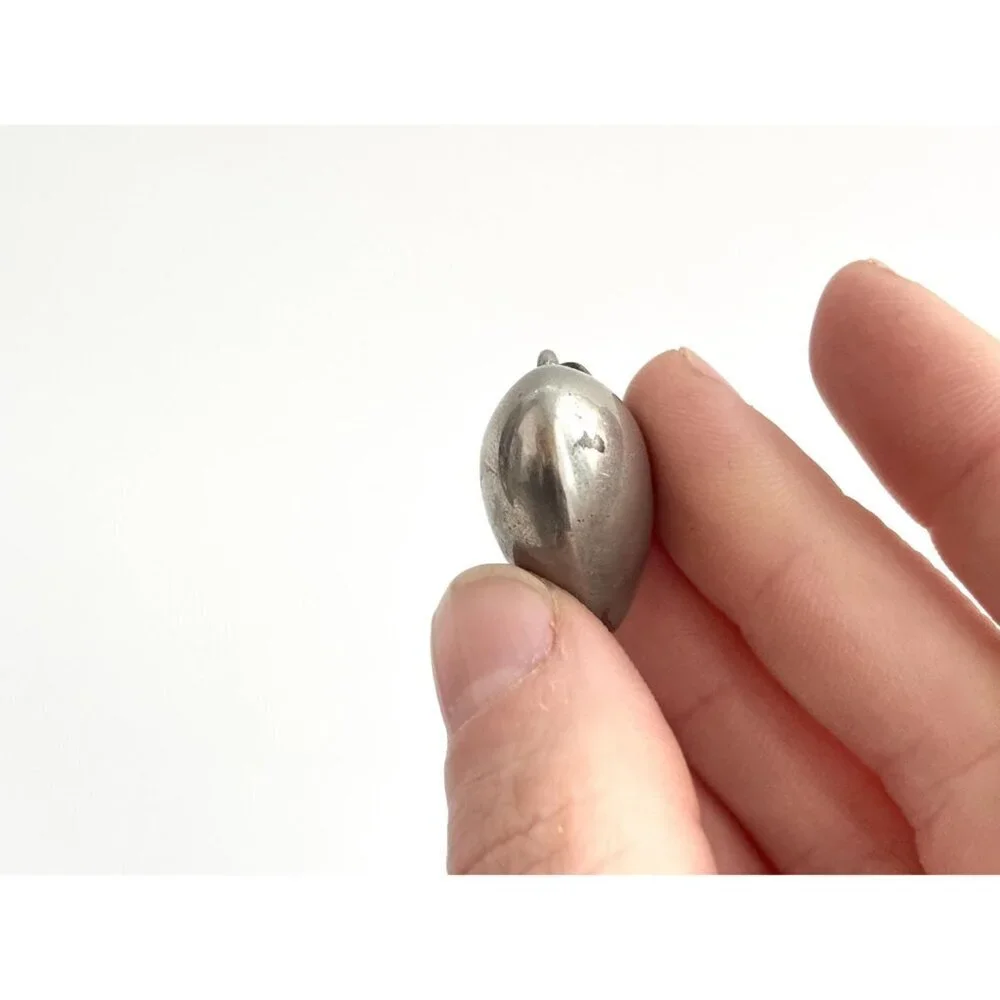 Silver Toned Puffed Heart Vintage Costume Jewelry Pendant | Charm